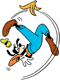 Goofy slipping on banana peel