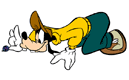 Goofy playing marbles
