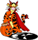 Devil Tigger afraid of a pumpkin's shadow