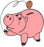 Hamm flipping a coin into his slot