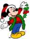 Mickey Mouse holding mistletoe