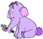 Lumpy holding flowers