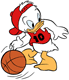 Huey dribbling basketball