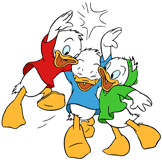 Huey, Dewey and Louie high-fiving