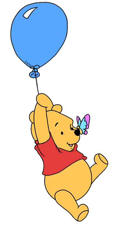 transparent images of Disney's Winnie the Pooh napping, playing the dr...
