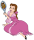 Belle holding the mirror