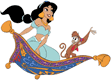 Jasmine and Abu on the Magic Carpet