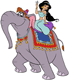 Jasmine riding elephant Abu