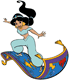 Jasmine riding Magic Carpet