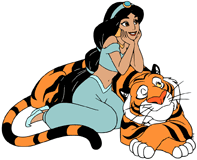 Jasmine leaning on Rajah