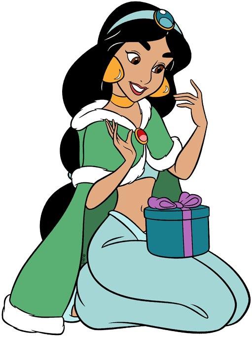 disney christmas princess clip jasmine disneyclips present