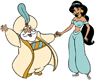 The Sultan holding Jasmine's hand