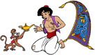 Aladdin, Abu, Carpet, magic lamp