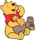 Winnie eating honey