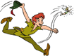 Peter Pan running after Tinker Bell