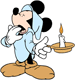 Mickey Mouse yawning in pyjamas