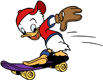 Huey skateboarding