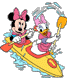 Minnie, Daisy paddling