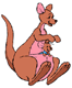 Kanga hopping with Roo in her pouch