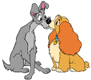 Lady, Tramp kissing