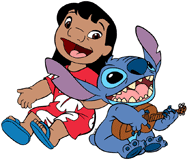Lilo & Stitch playing the ukulele