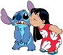 Lilo kissing Stitch