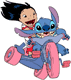 Lilo, Stitch riding tricycle