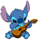 Stitch playing guitar