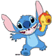 Stitch holding a gun