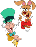 The March Hare, the Mad Hatter ready for teatime
