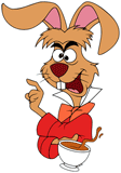 The March Hare with a cup of tea