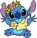 Stitch wearing a Hawaiian shirt