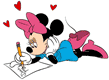Minnie writing a love letter