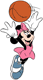 Minnie playing basketball
