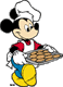 Mickey Mouse holding a platter of cookies