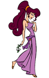 Meg with a flower, side view