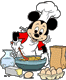 Mickey Mouse preparing a dish