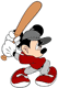 Mickey Mouse playing baseball