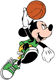 Mickey Mouse playing basketball