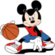 Mickey Mouse playing basketball