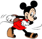 Mickey Mouse throwing discus