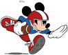 Mickey Mouse playing football