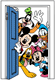 Mickey, Minnie, Donald, Daisy, Goofy and Pluto greeting you in a door frame