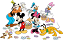 Mickey Mouse and friends celebrating Easter