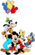 Mickey, Minnie, Donald, Goofy with ears balloons