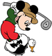 Mickey Mouse playing golf