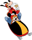 Mickey, Goofy in bobsled