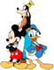 Mickey Mouse, Donald Duck, Goofy posing