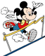 Mickey Mouse running a marathon