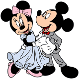 Mickey and Minnie Mouse dancing